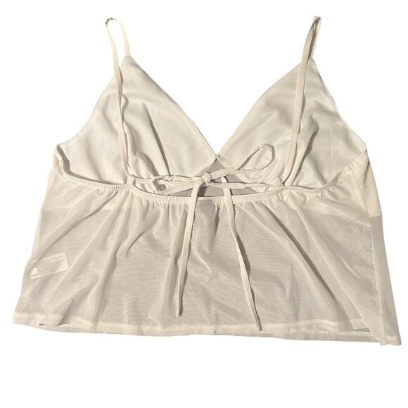 Wild Fable White Mesh Crop Top Cami Size XL - Picture 2 of 3
